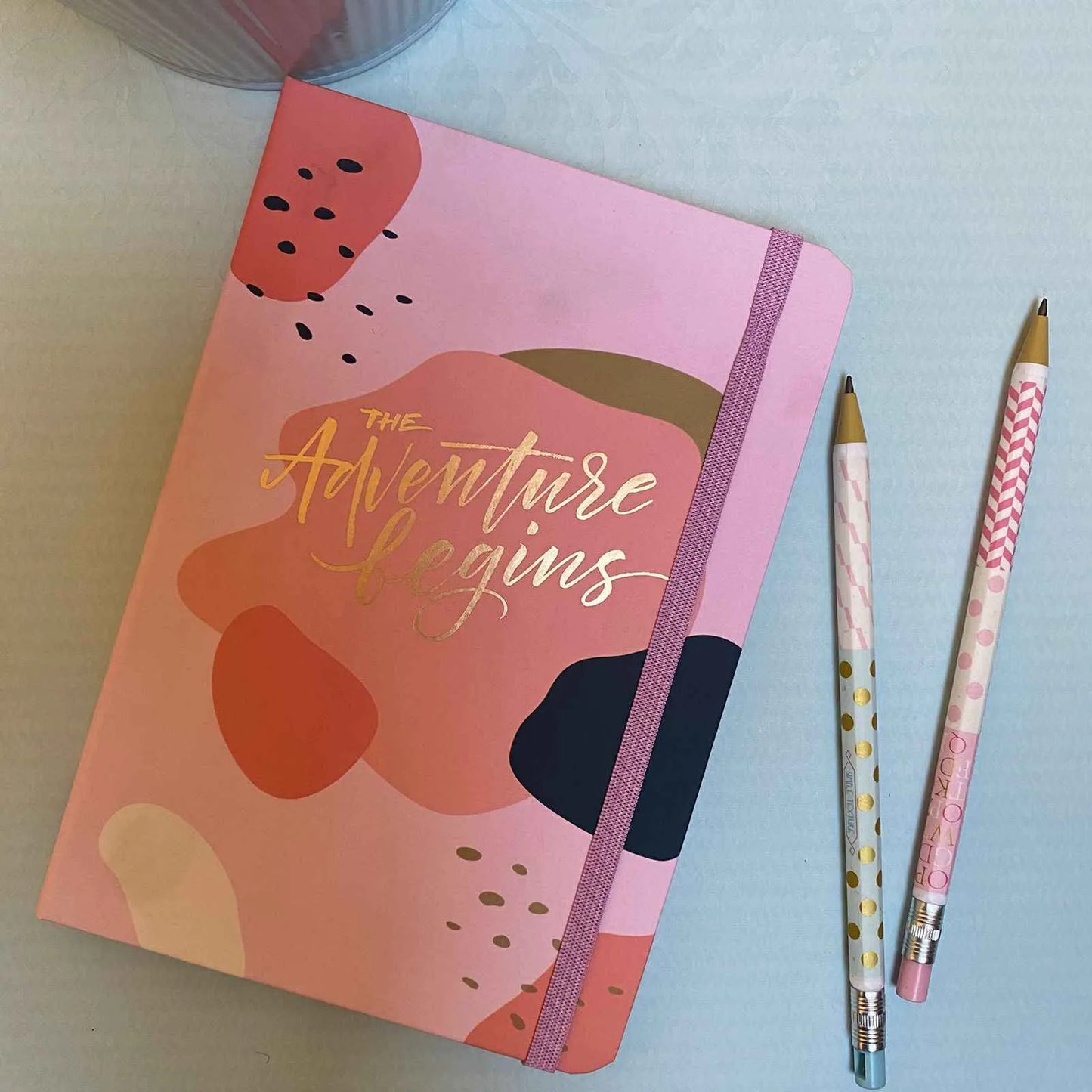 Agenda universal manchas rosada y fucsia