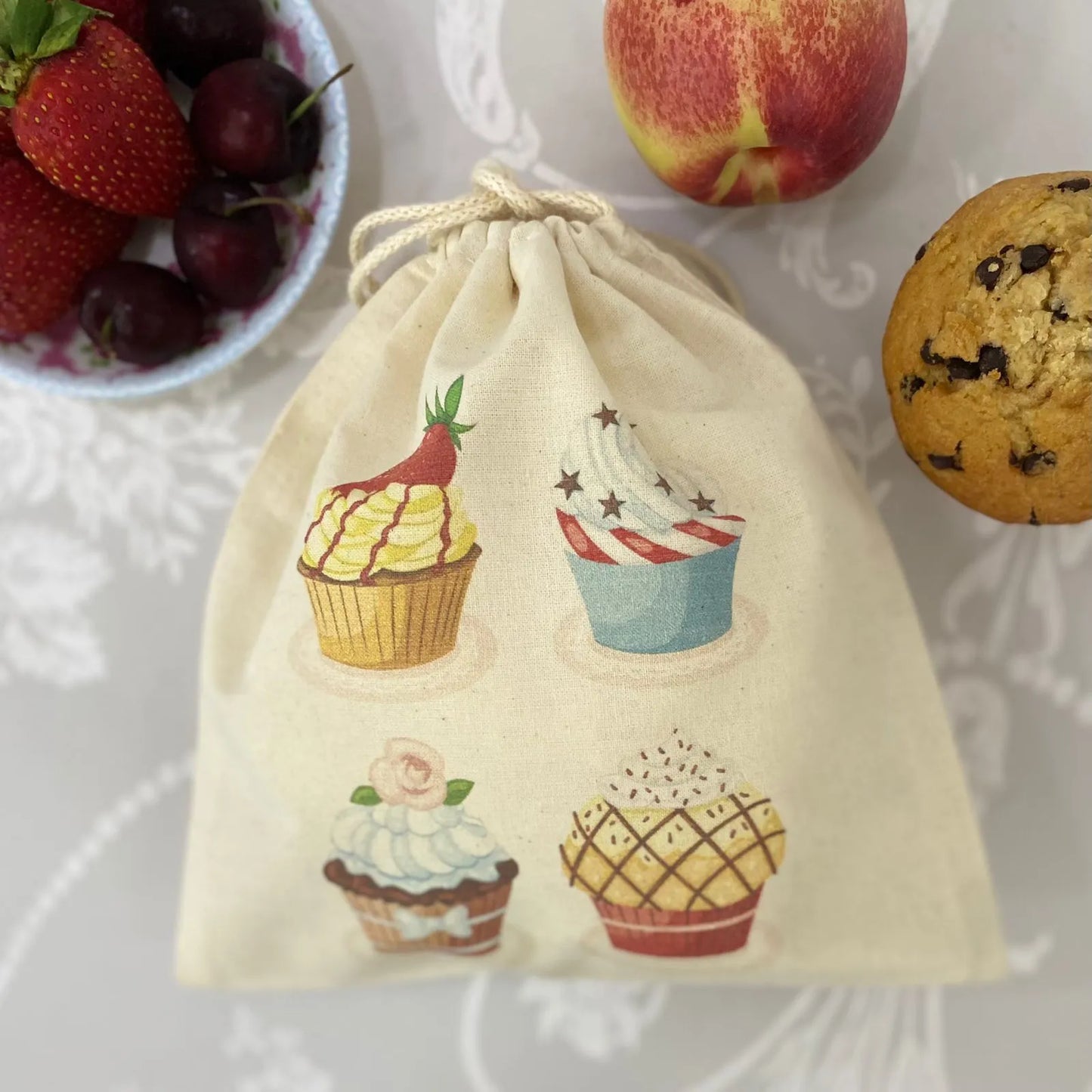 Bolsita de colación estampada cupcake