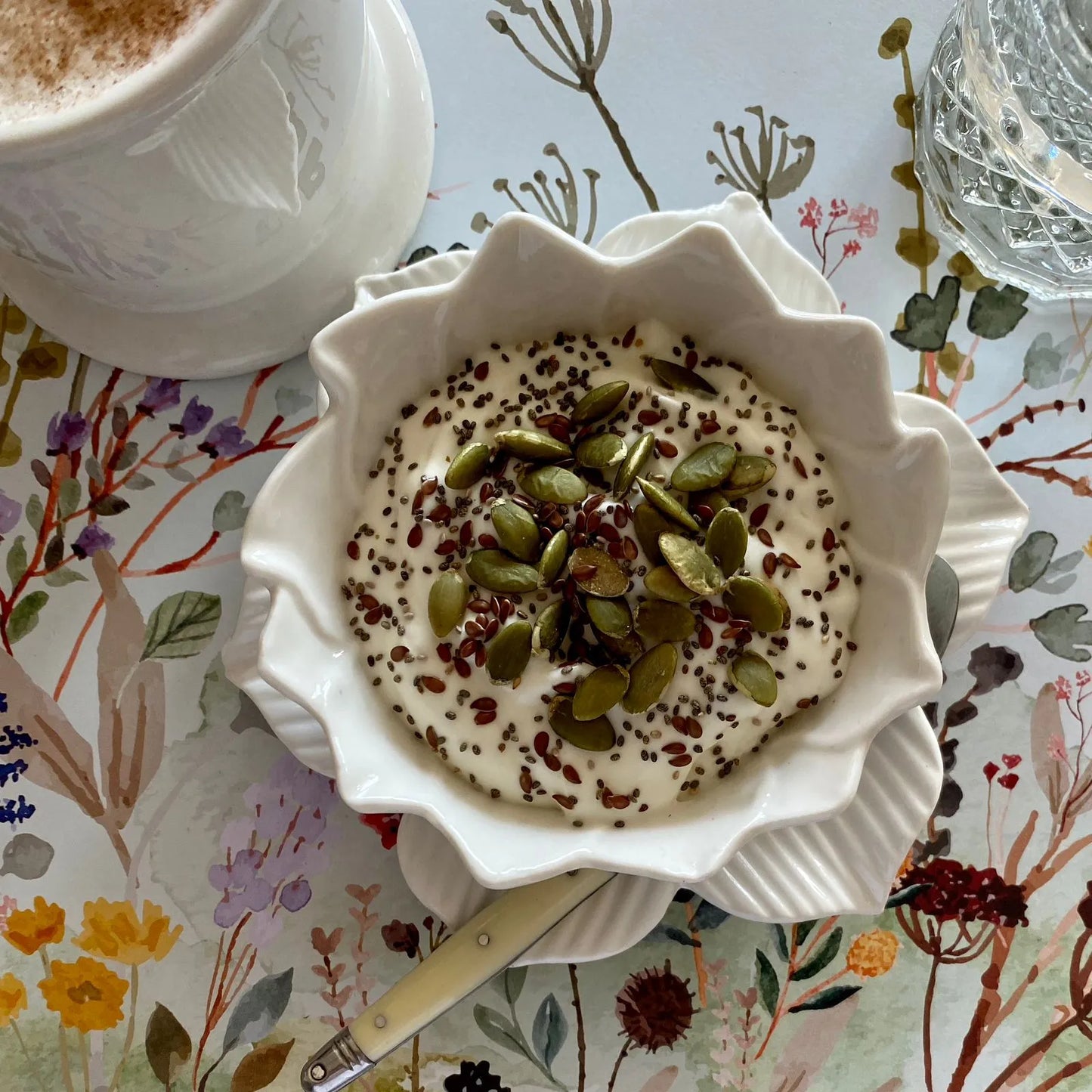 Bowl y plato flor relieve S
