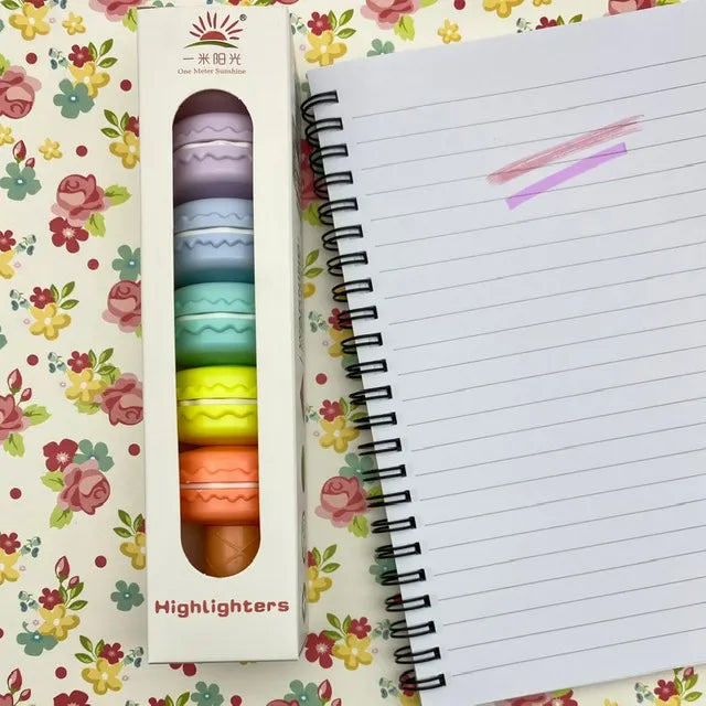 Cajita destacadores macaron colores