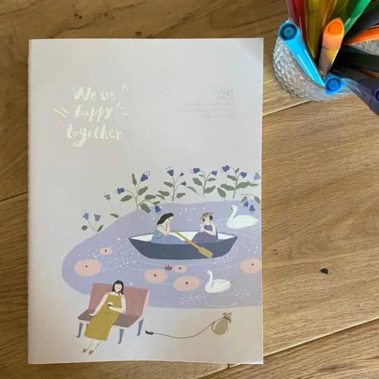 Cuaderno grande we are happy together lago