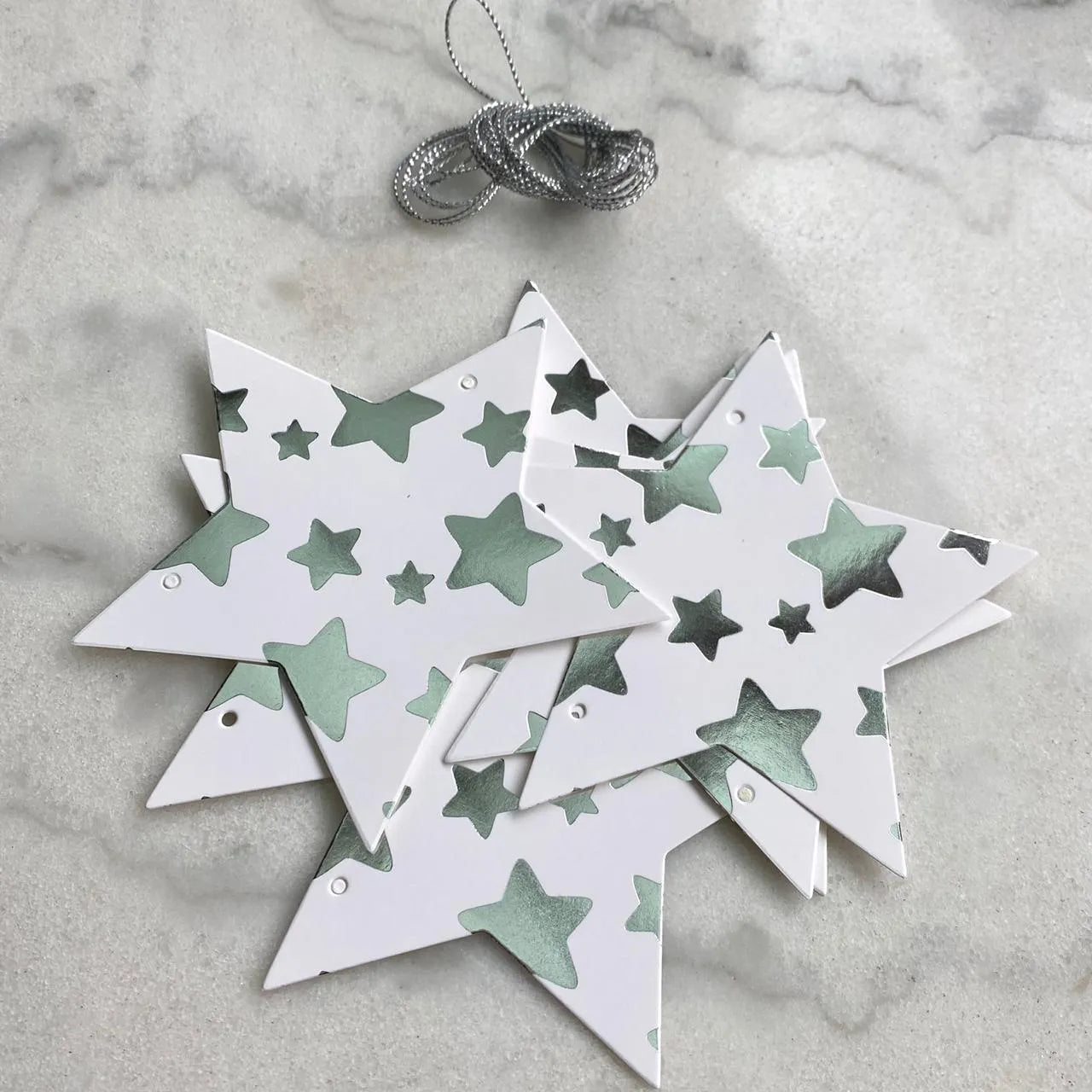 Guirnalda estrella estrellas plateadas