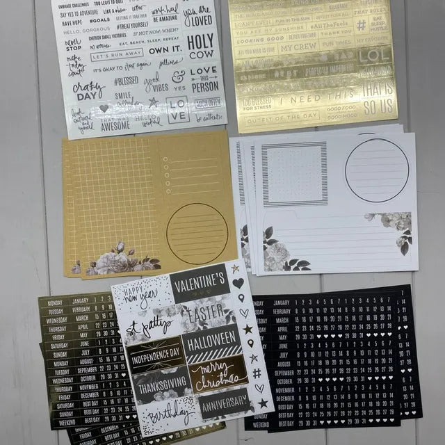 Kit de stickers storyline dorado
