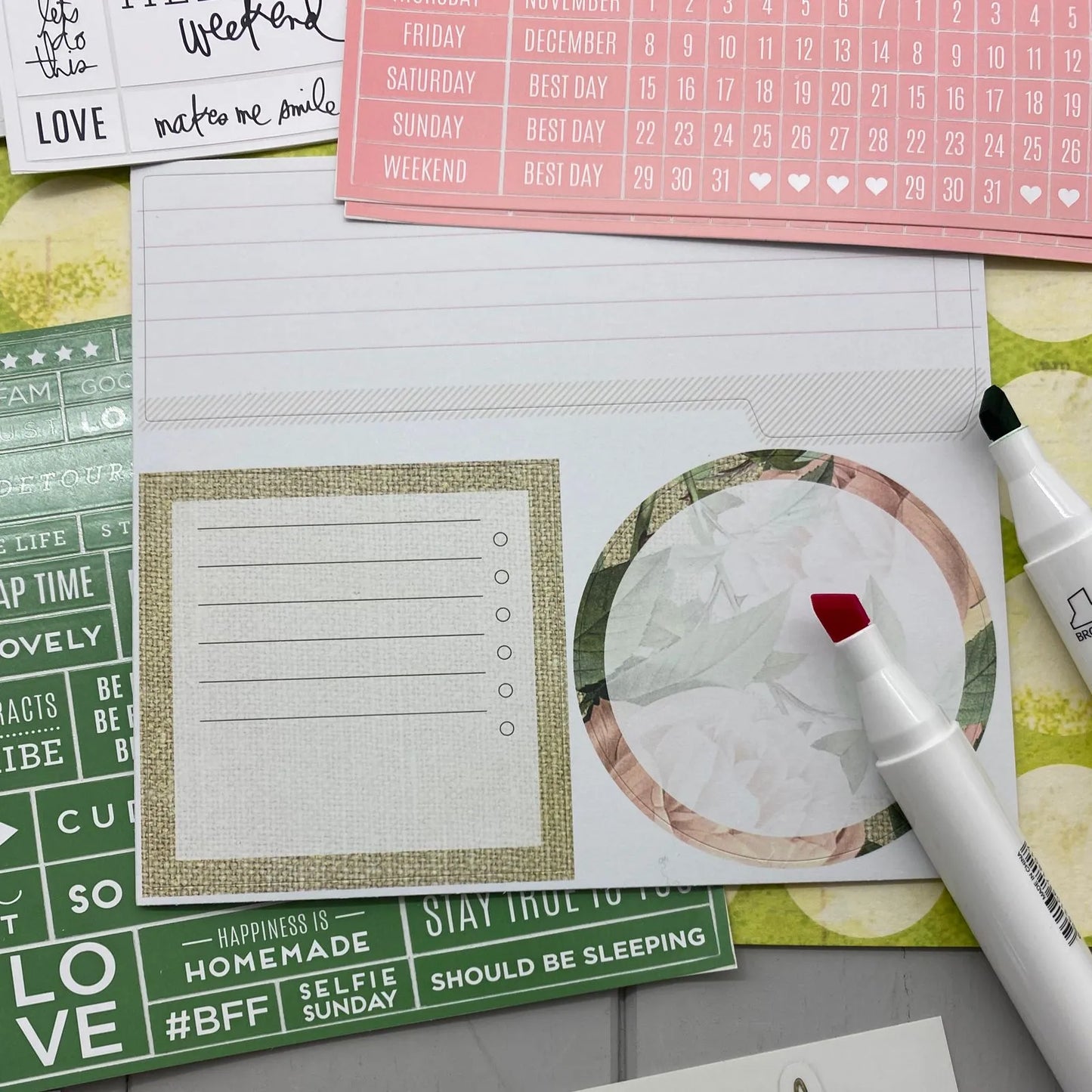 Kit de stickers storyline verde