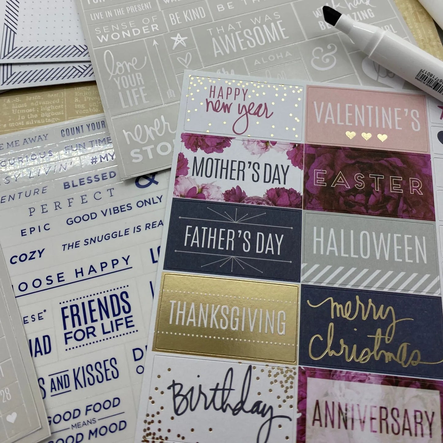Kit de stickers storyline azul