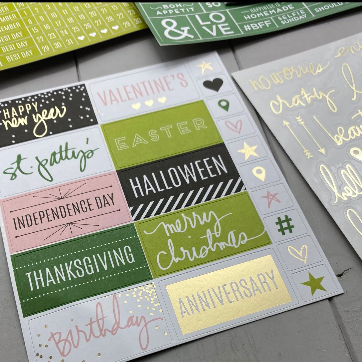 Kit de stickers storyline verde