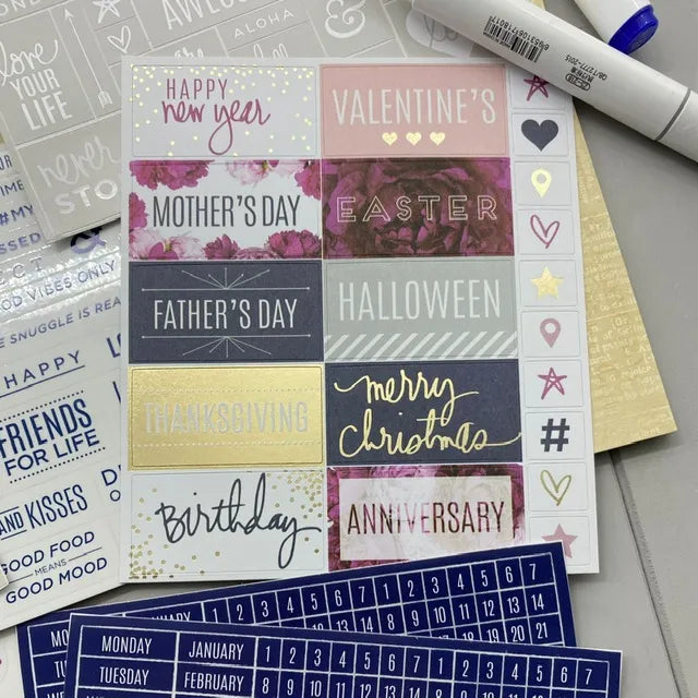 Kit de stickers storyline azul