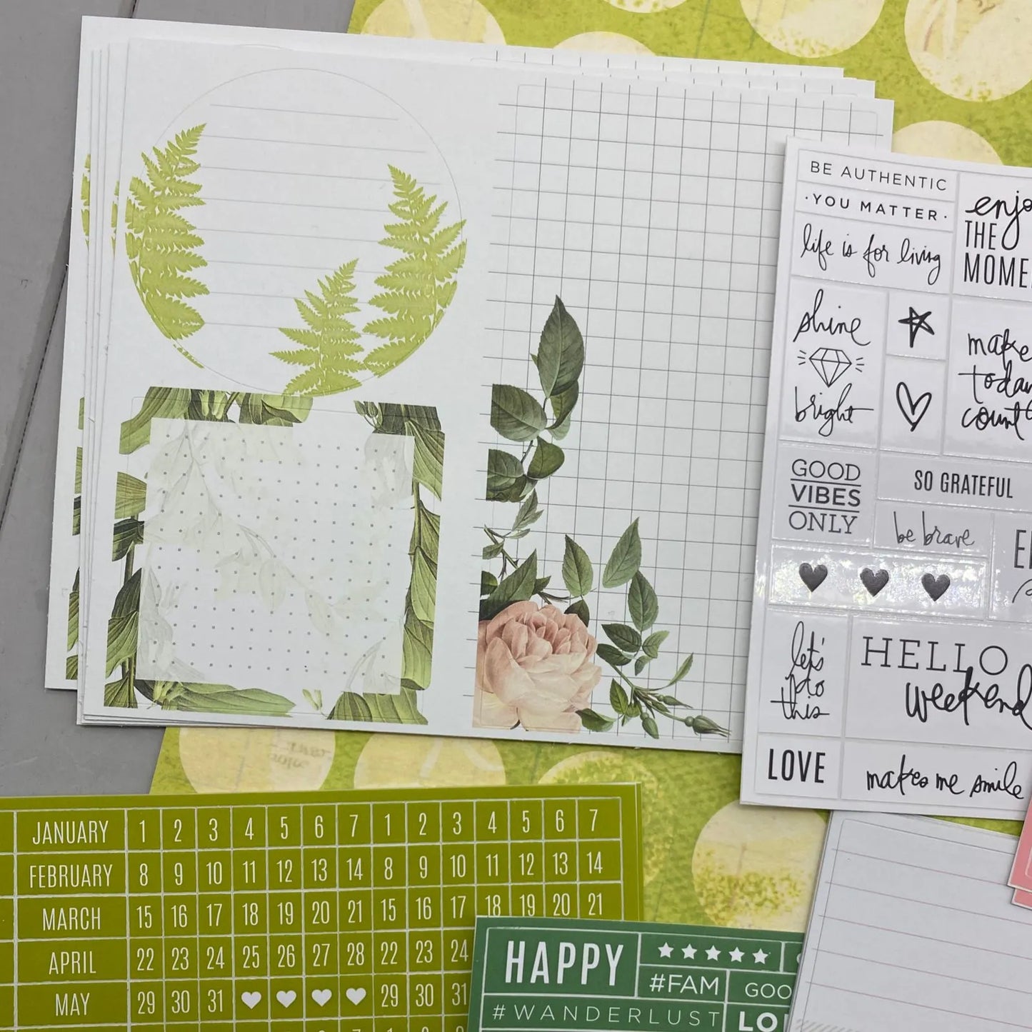 Kit de stickers storyline verde