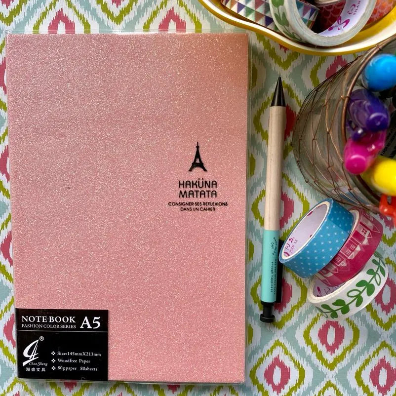 Libreta M brillantina damasco