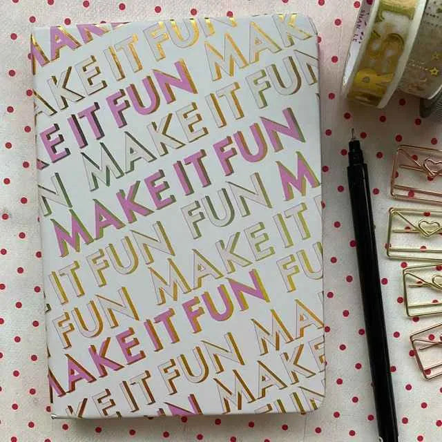 Libreta S tapa dura frases make it fun