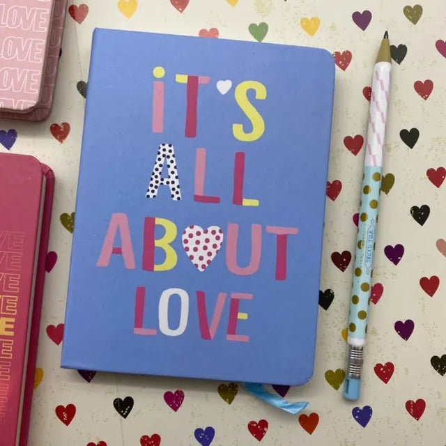 Libreta S tapa dura love celeste
