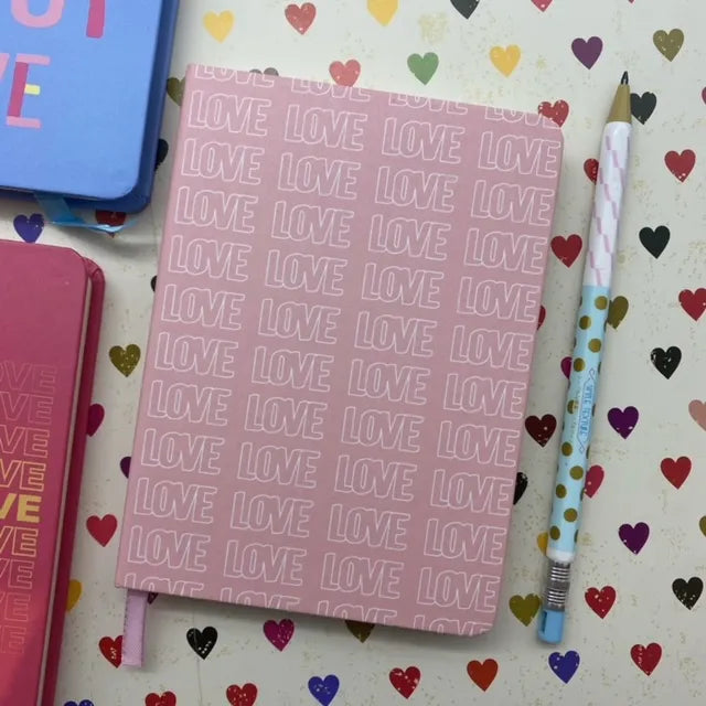 Libreta S tapa dura love rosado