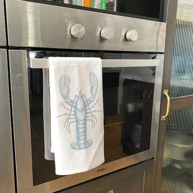 Paño de cocina langosta celeste