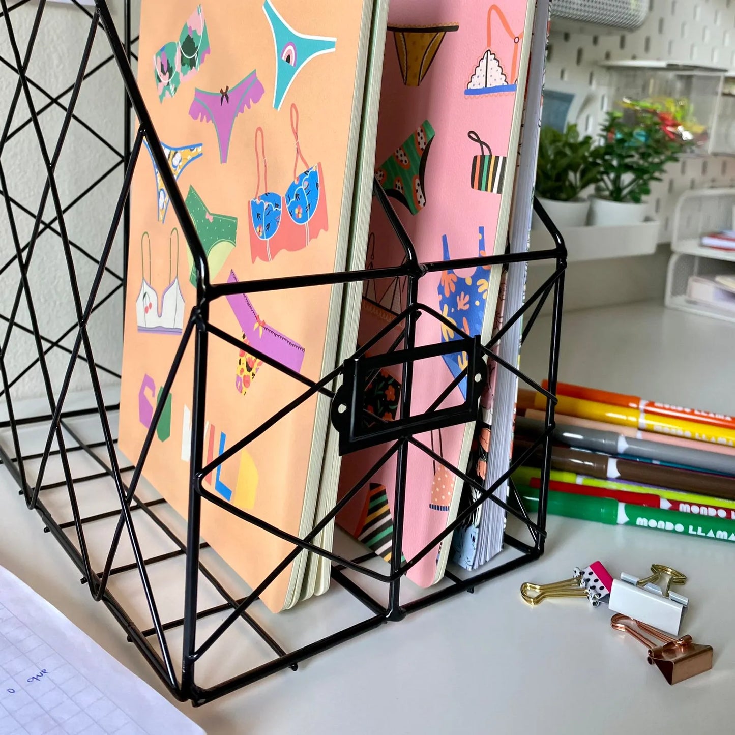 Porta cuaderno doble negro