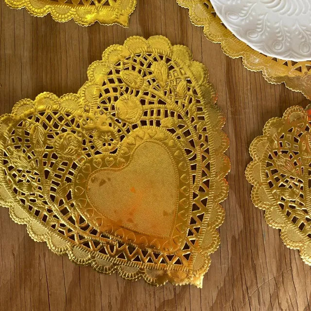Set blondas doradas corazón