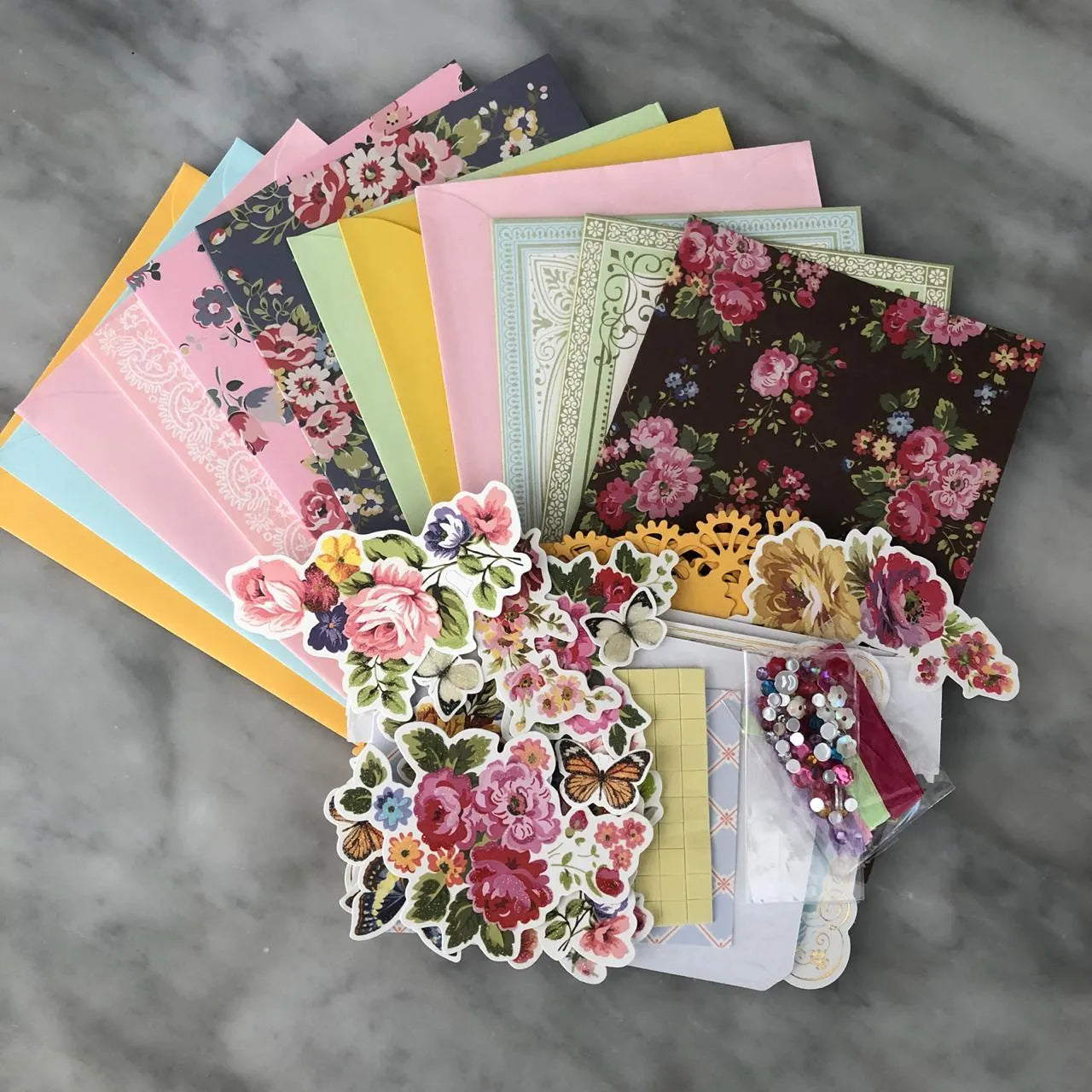 Set de tarjetas rosado