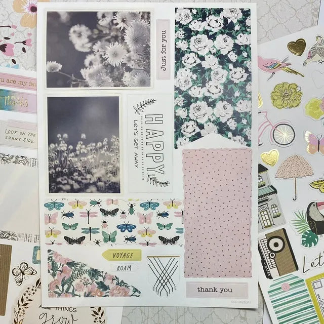 Set para hacer tarjetas flores