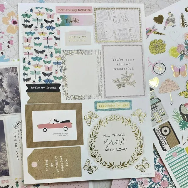 Set para hacer tarjetas flores