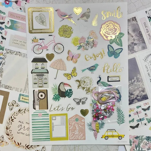 Set para hacer tarjetas flores