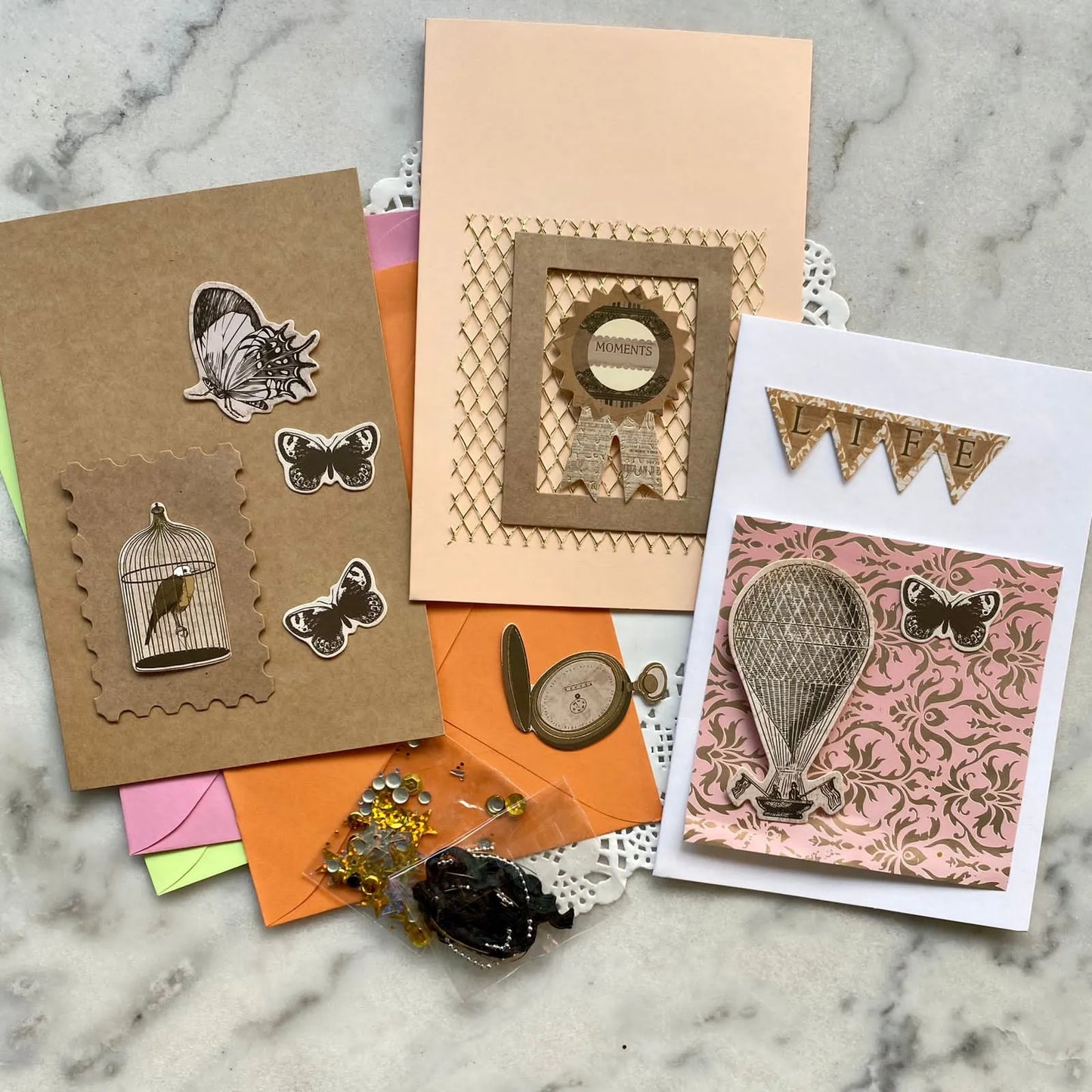 Set para hacer tarjetas M naranjo