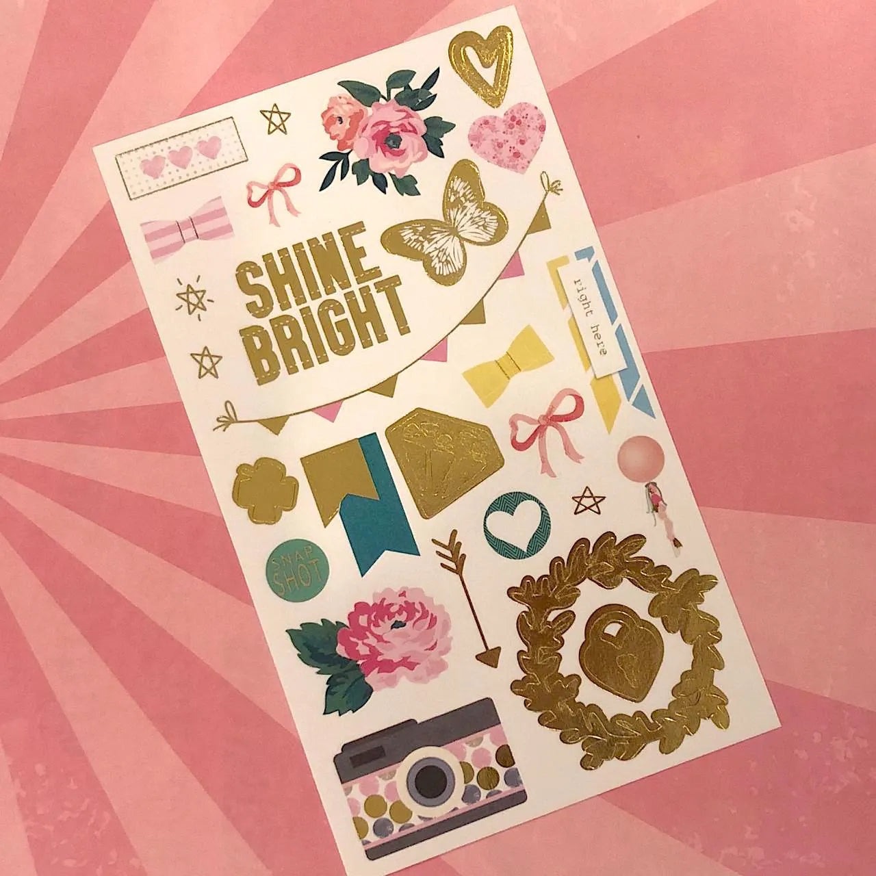 Stickers detalles dorados corazones