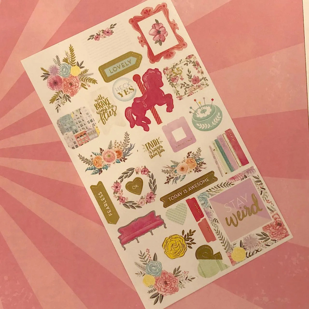 Stickers detalles dorados flores
