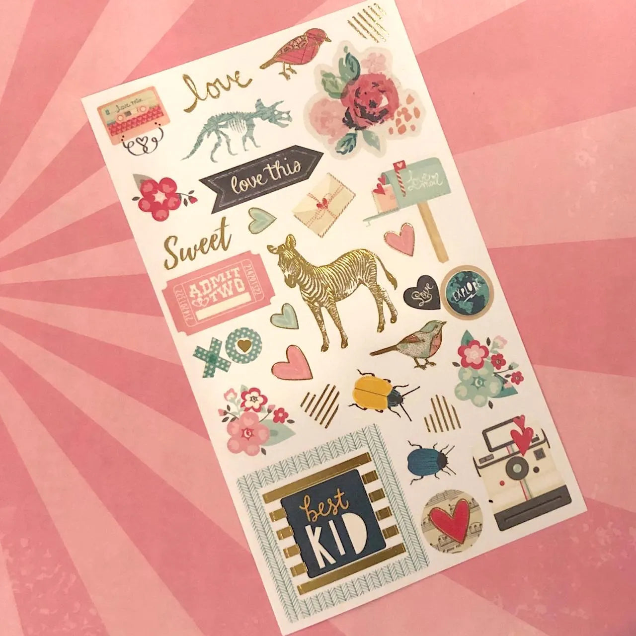Stickers detalles dorados pajaritos