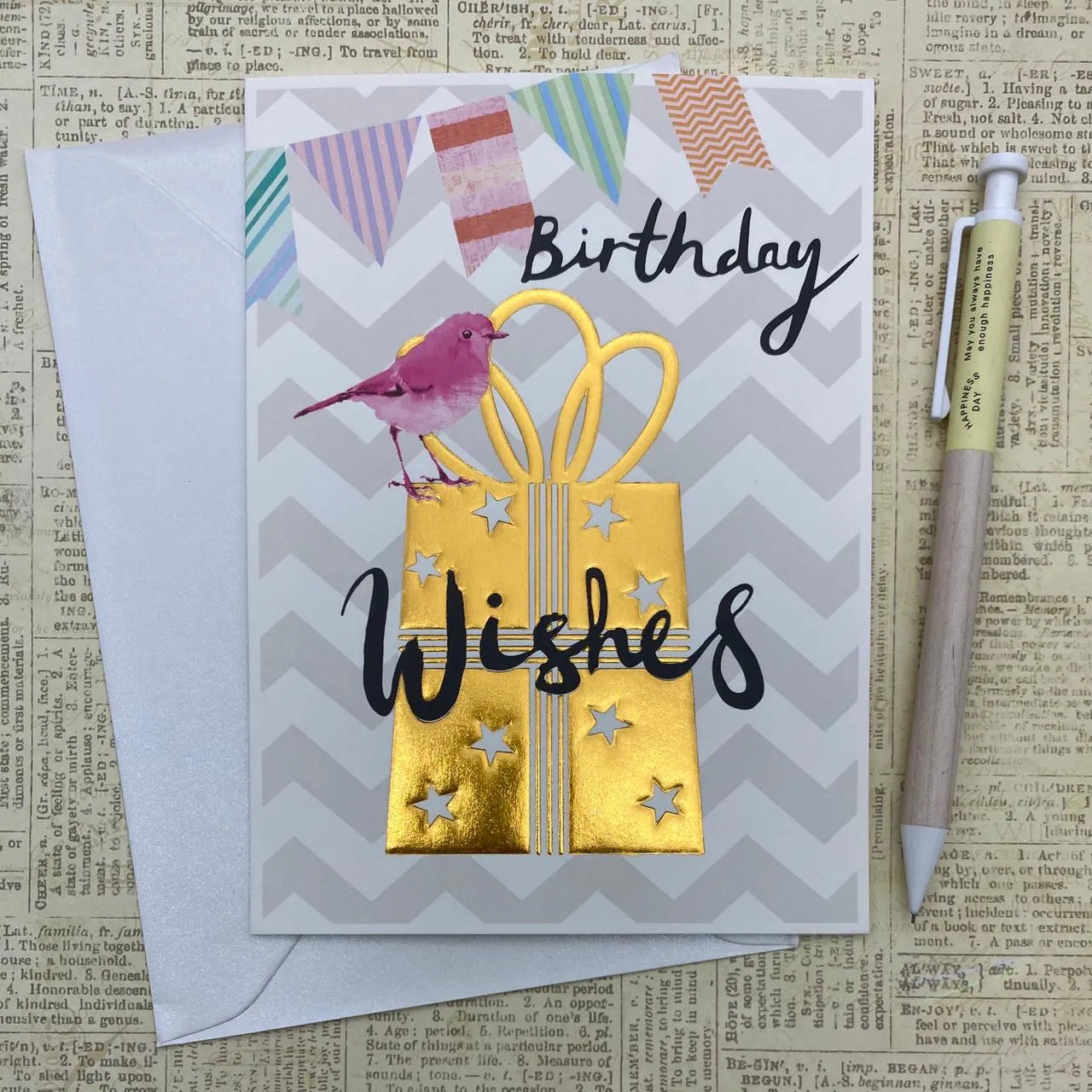 Tarjeta detalles dorados regalo