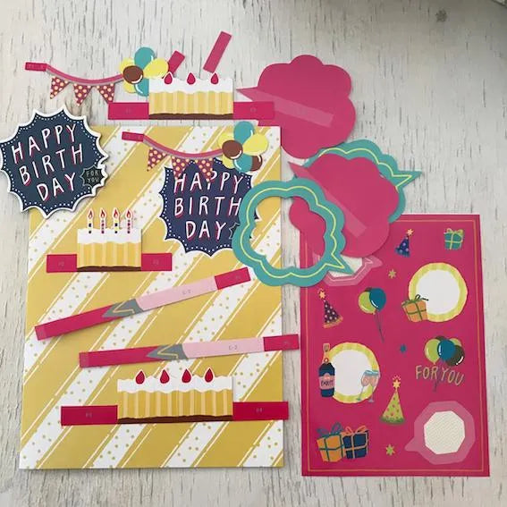 Tarjeta para armar happy birthday torta