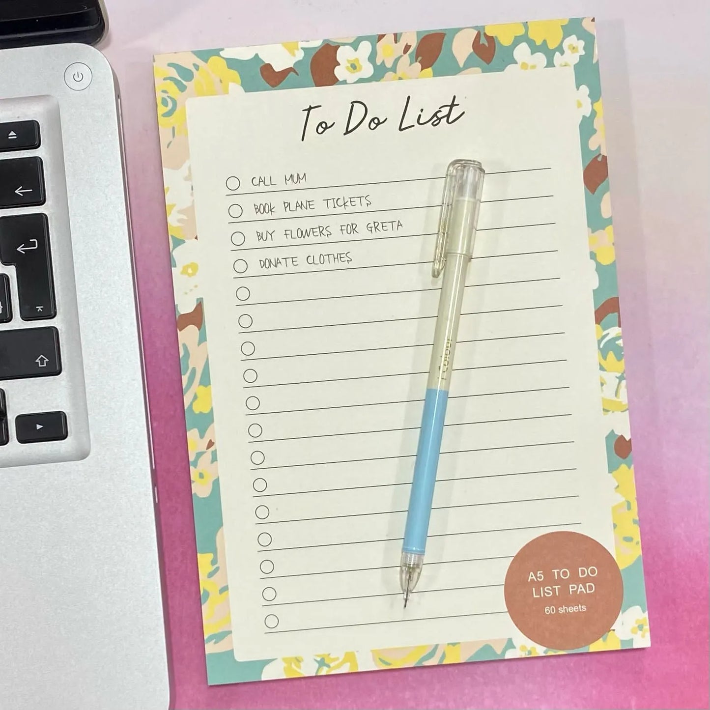 To do list flores celeste y amarillo