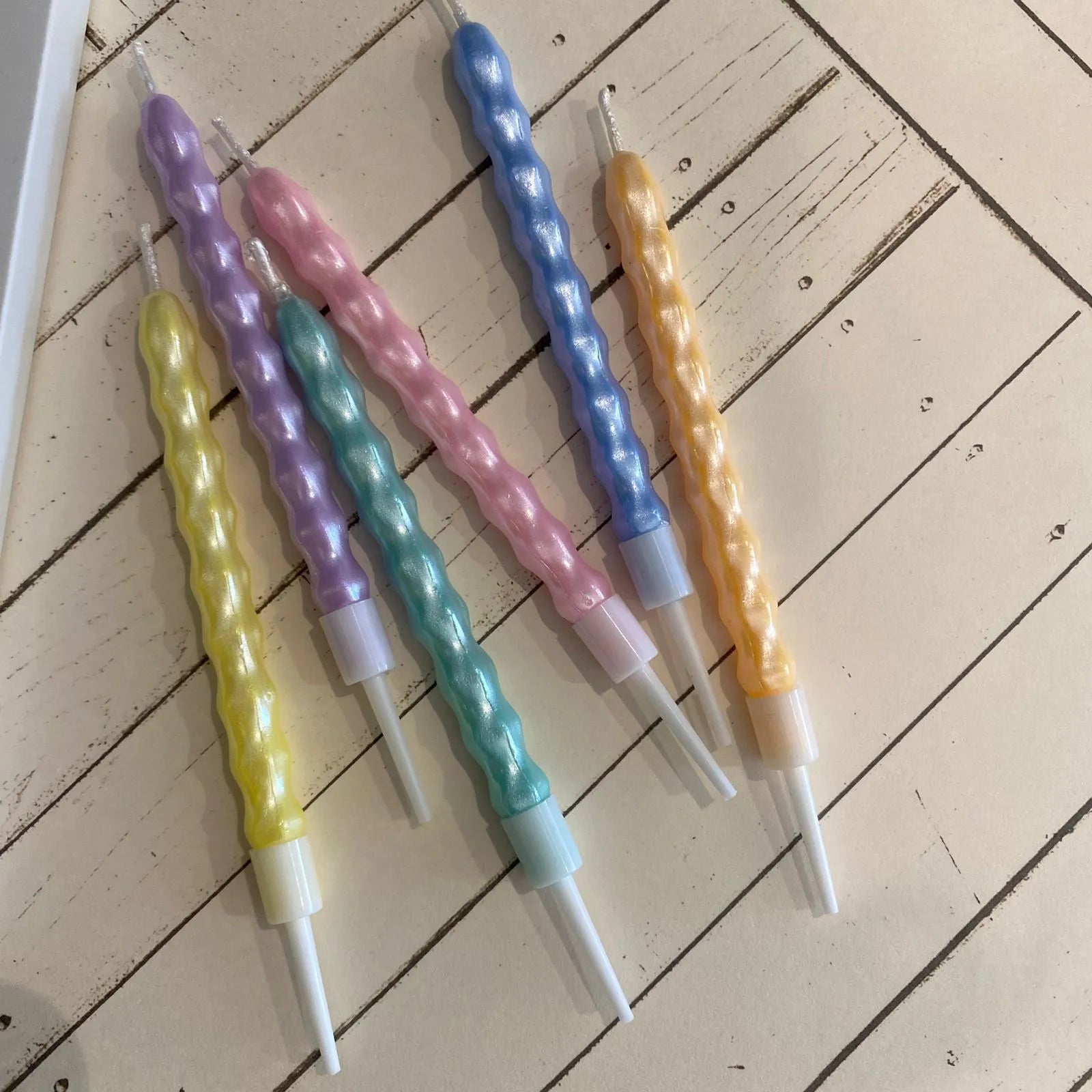 Set 6 velas colores diseño paris