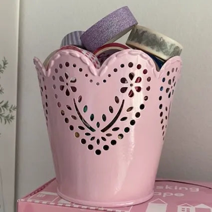Balde corazones S rosado