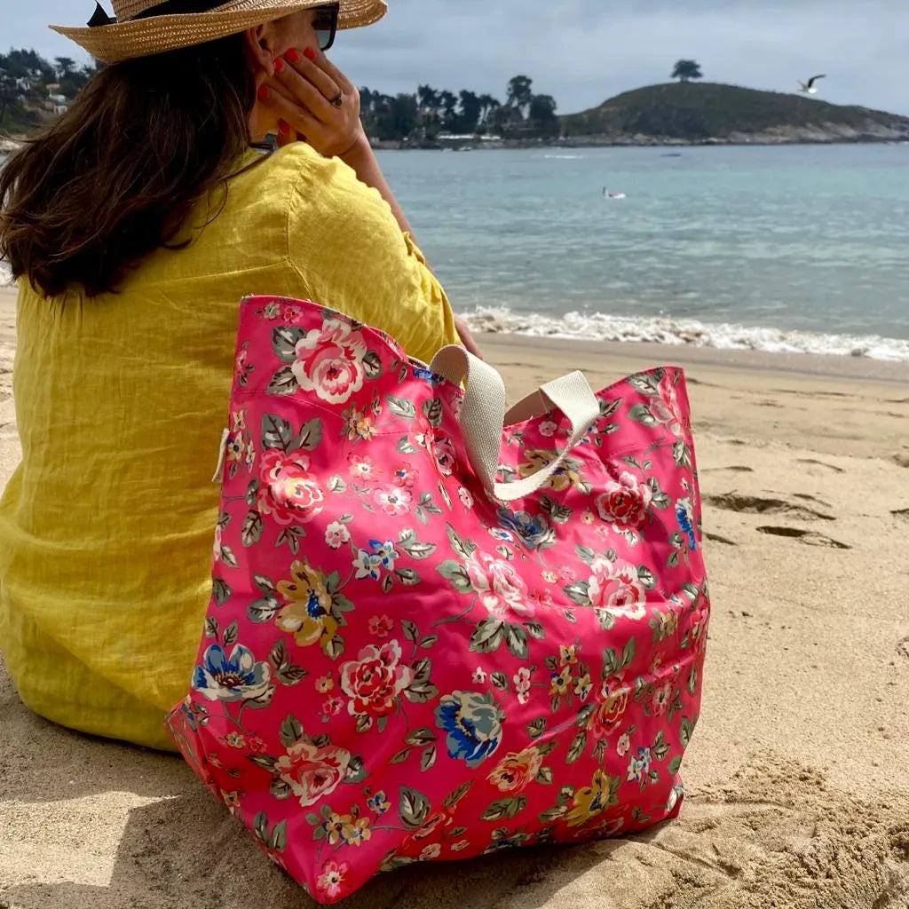 Bolso de playa hule estampado