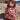 Bolso de playa hule rojo flores grandes