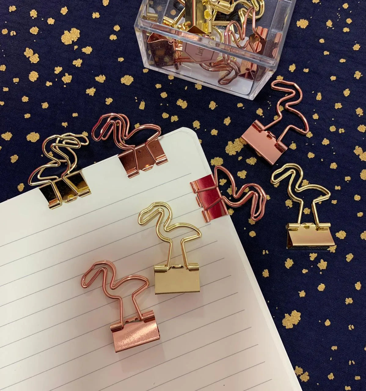 Cajita binder clips diseños flamencos