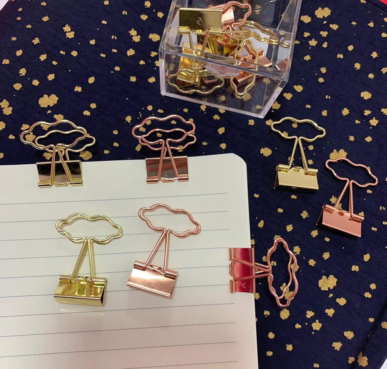 Cajita binder clips diseños nubes