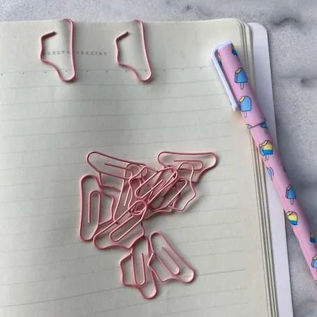Cajita clips color rosado