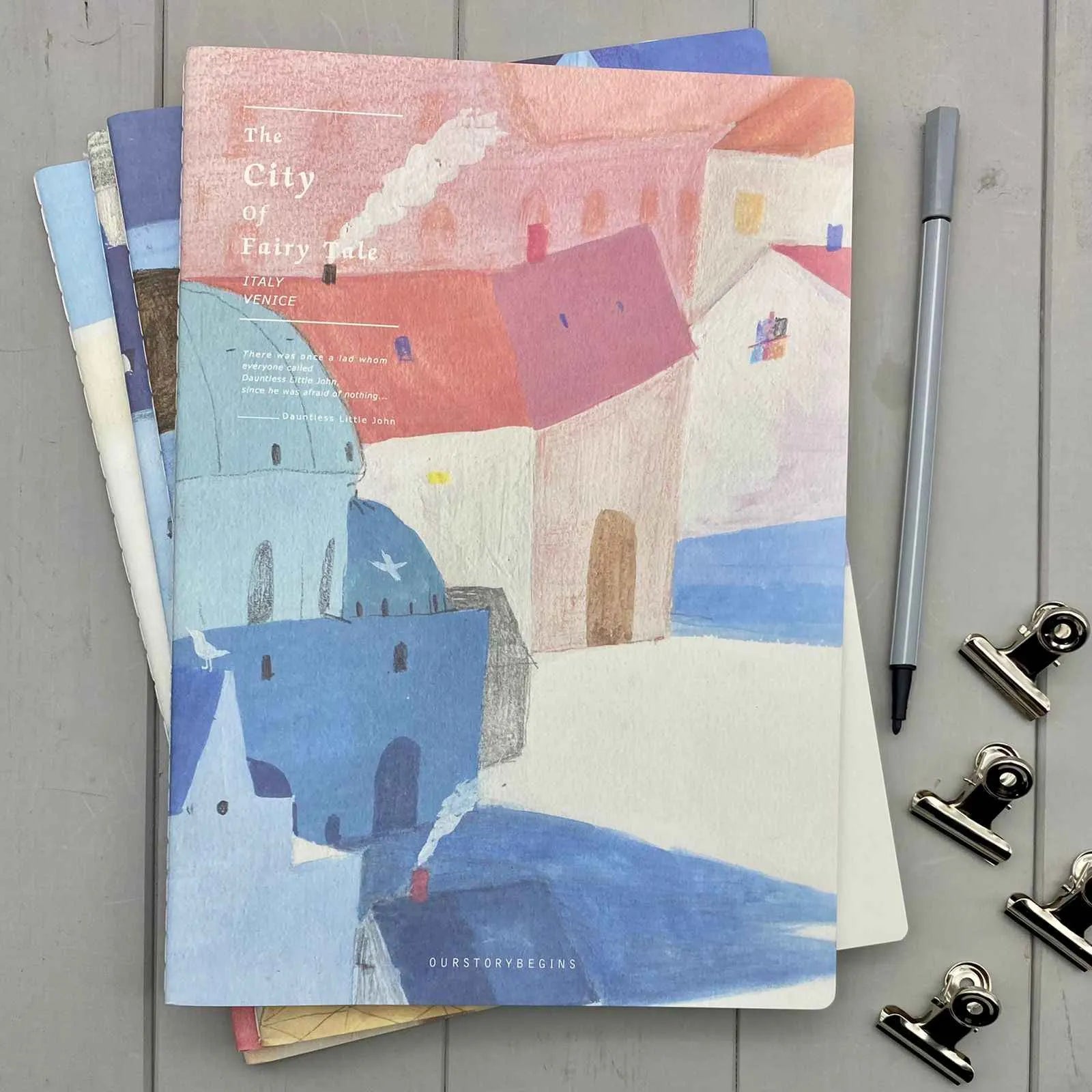 Cuaderno grande ciudad colores
