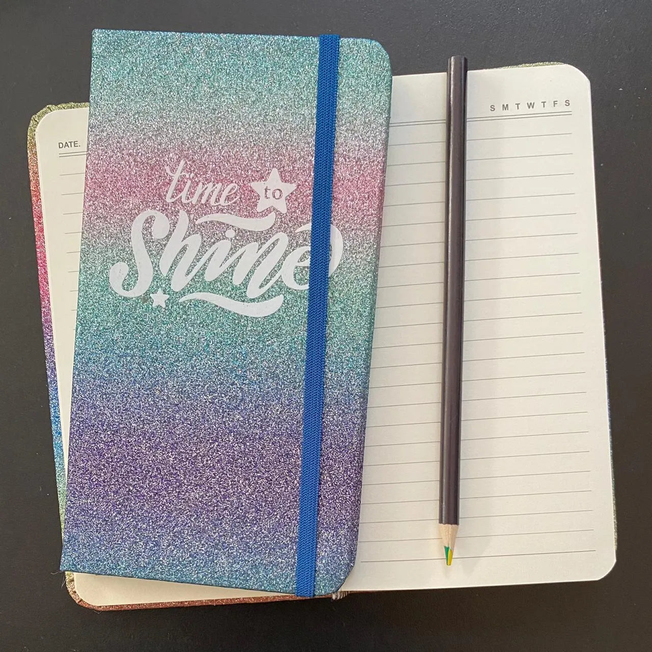 Cuaderno brillante colores azul