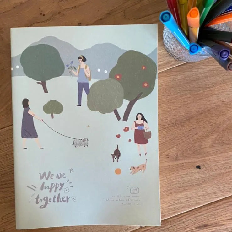 Cuaderno grande we are happy together arboles
