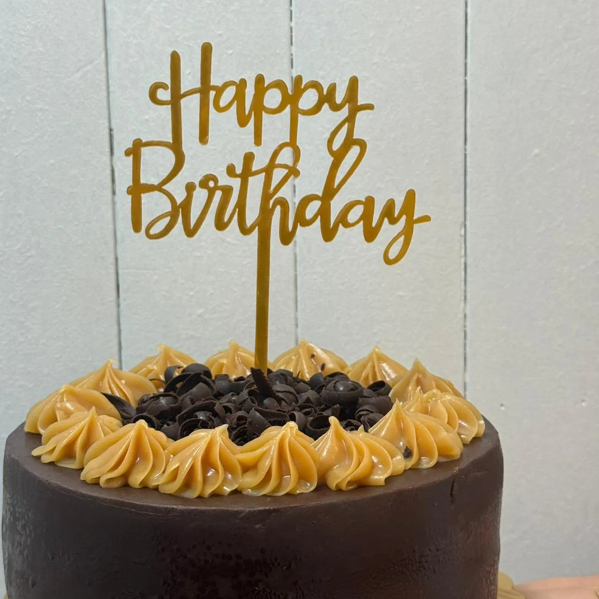 Decoración torta lettering borde