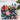 Estuche L plano hule flores azul flores grandes