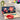 Estuche estampado hule tubular M azul flores grandes