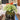 Florero redondo verde hojas