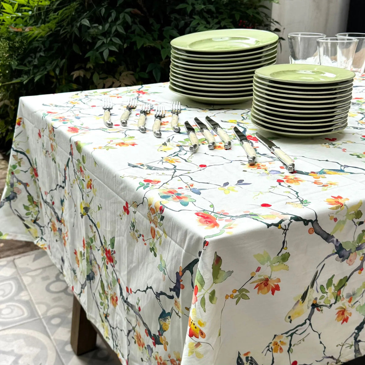 Mantel de género estampado