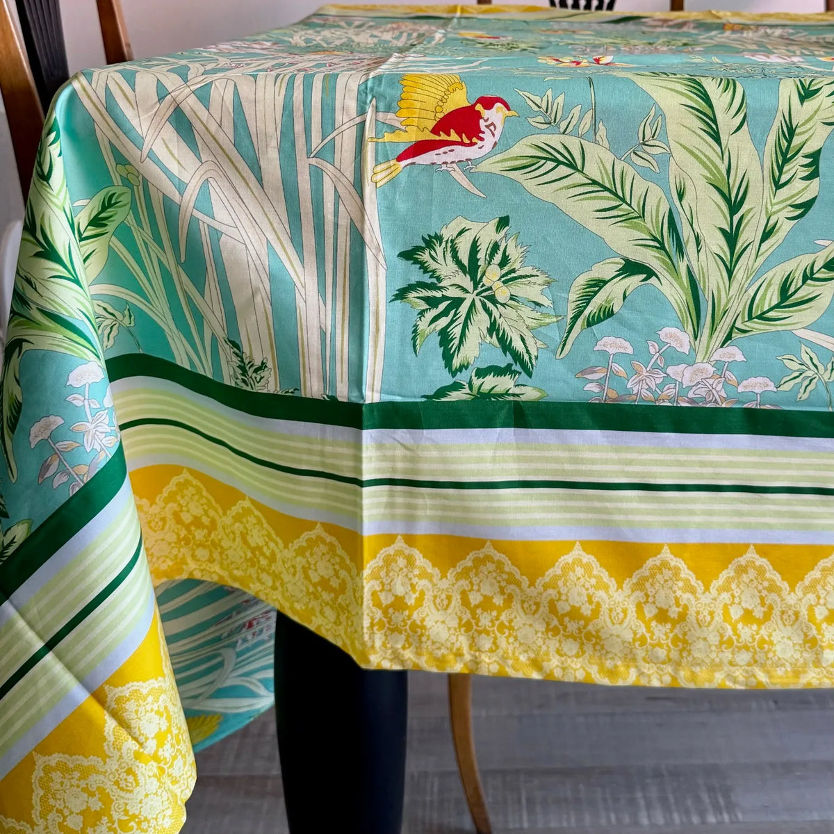 Mantel género estampado borde