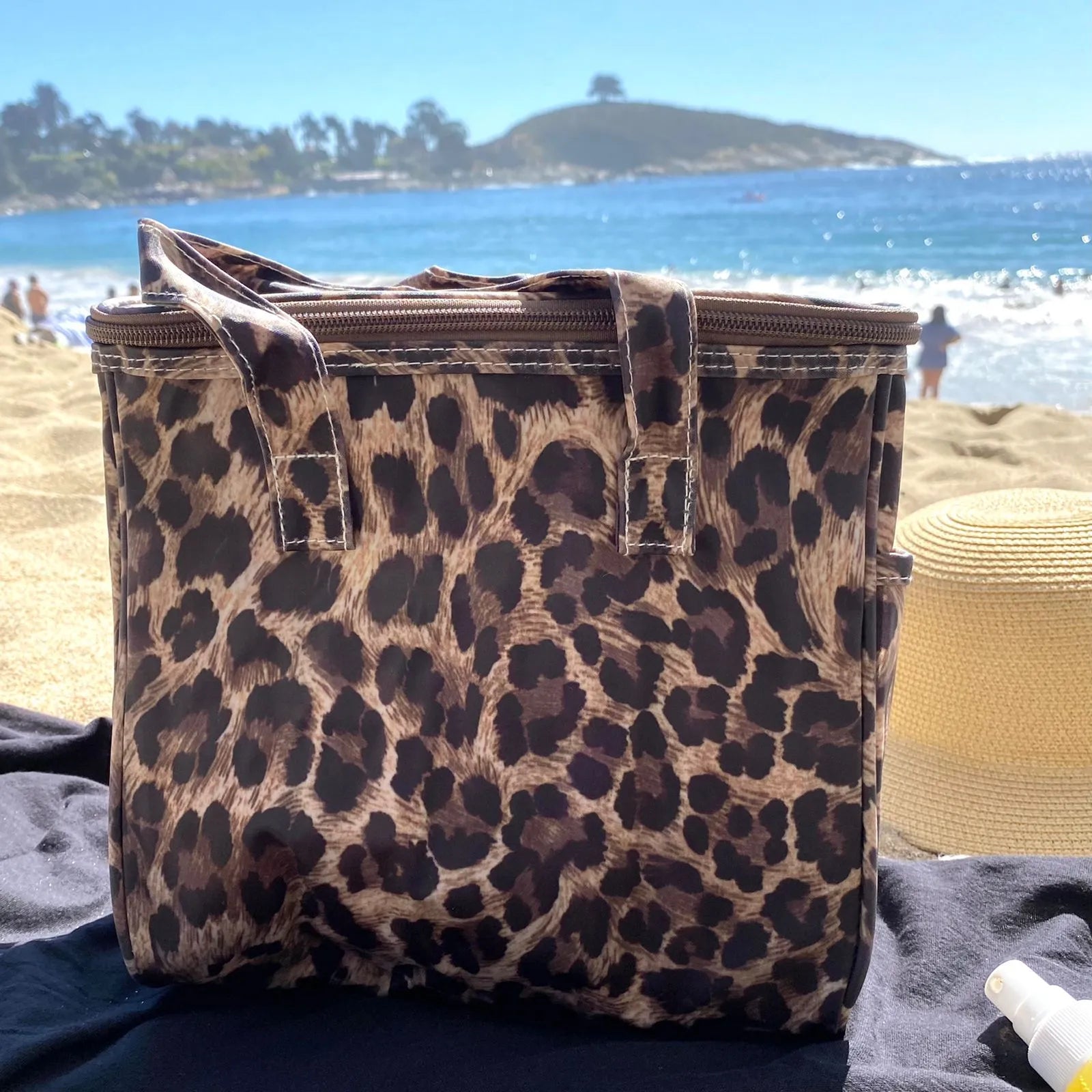 Mini cooler de hule animal print