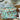 Neceser rectangular hule celeste flores