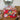 Neceser rectangular hule rojo flores grandes