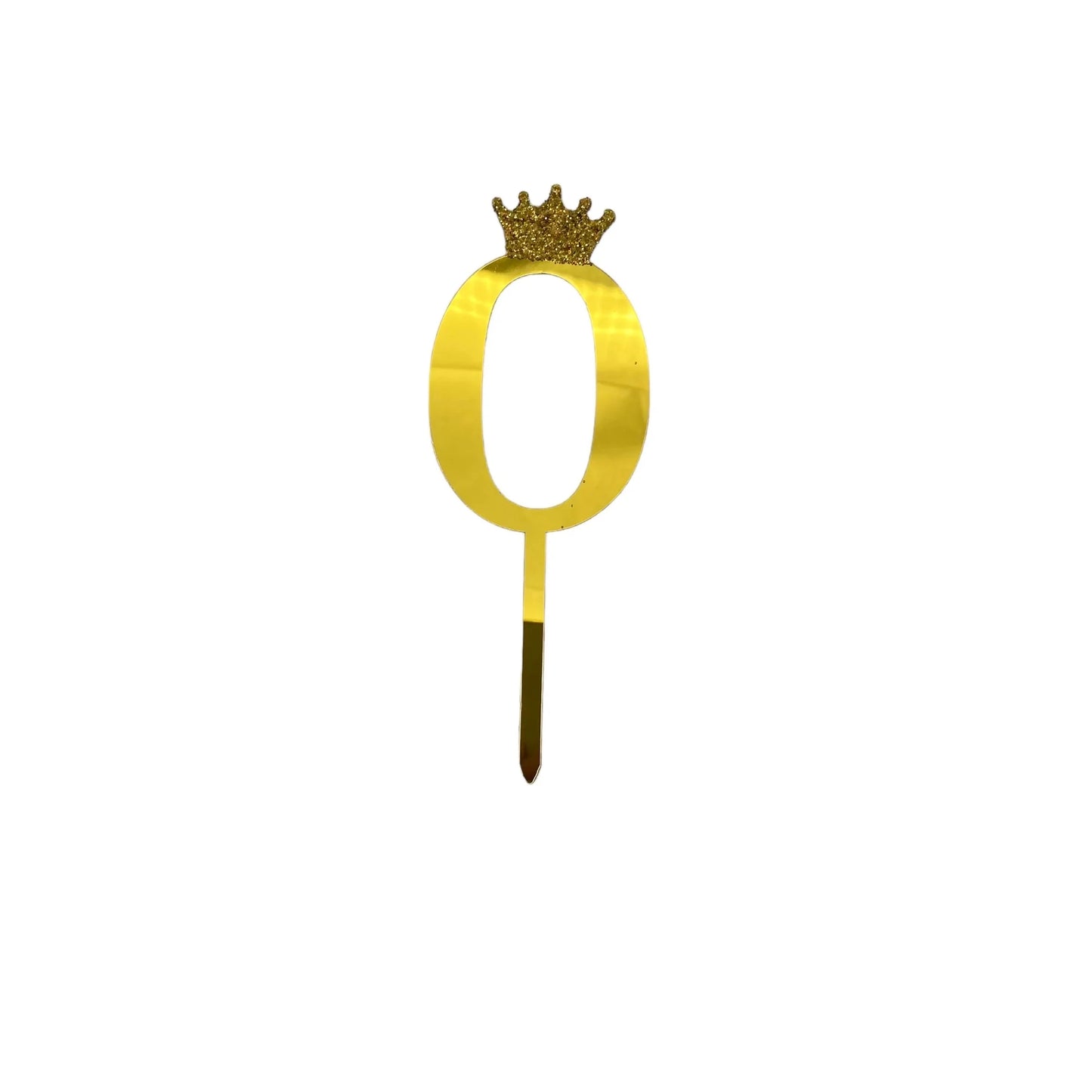 Número con corona dorado cero